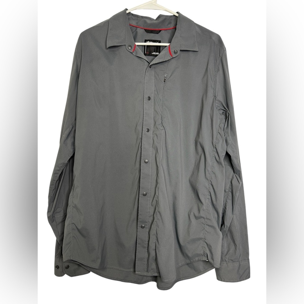 Marmot outdoor Gray Jacket with Red Trim with frontal zipper pocket, Hiking - Picture 2 of 8
